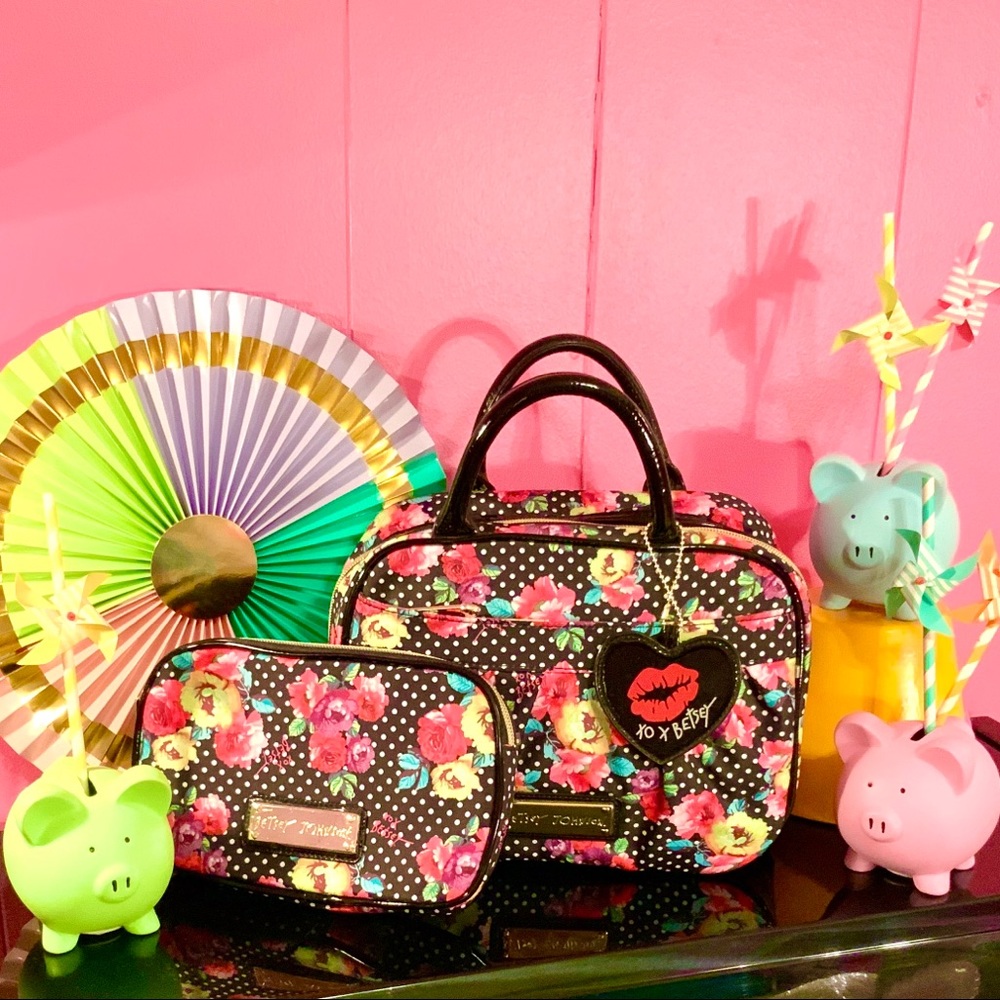 Betsey Johnson Rainbow Floral Polka Dot Purse Bag - Picture 8 of 8